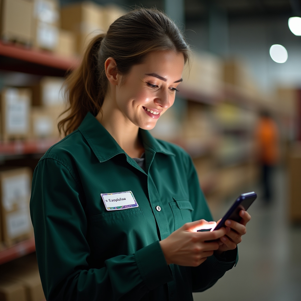 Сотрудник изучает курс охраны труда на смартфоне